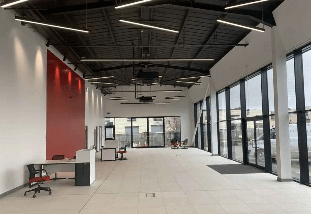 Howards MG car showroom after refurbishment.